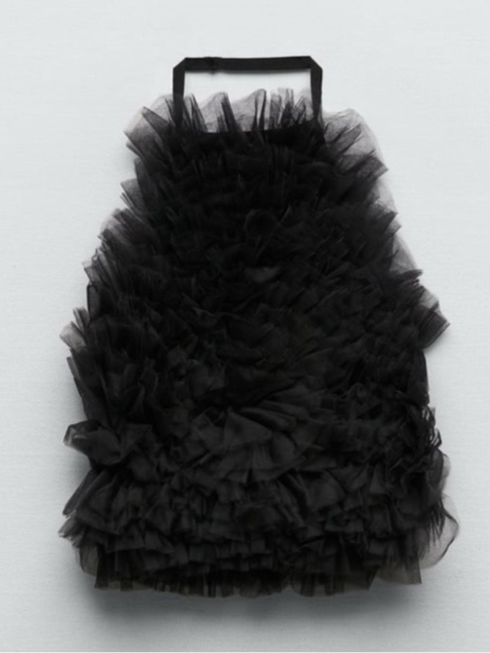 Black Nwt Zara ruffle tulle halter top - Picture 4 of 9